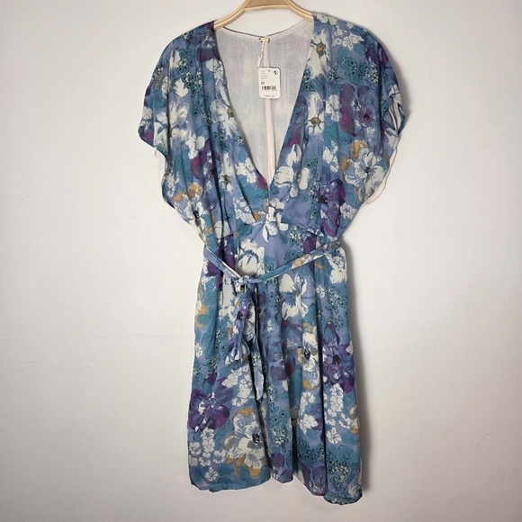 NWT Free people Freddy Floral Belted Wrap Mini Dress - Picture 6 of 11